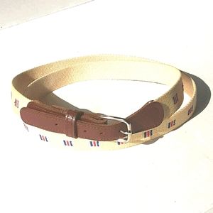EUC VINTAGE Canvas and Leather Nautical Belt